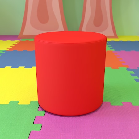 Flash Furniture Soft Seating Flexible Circle for Classrooms and Common Spaces - 18" Seat Height (Red) ZB-FT-045R-18-RED-GG